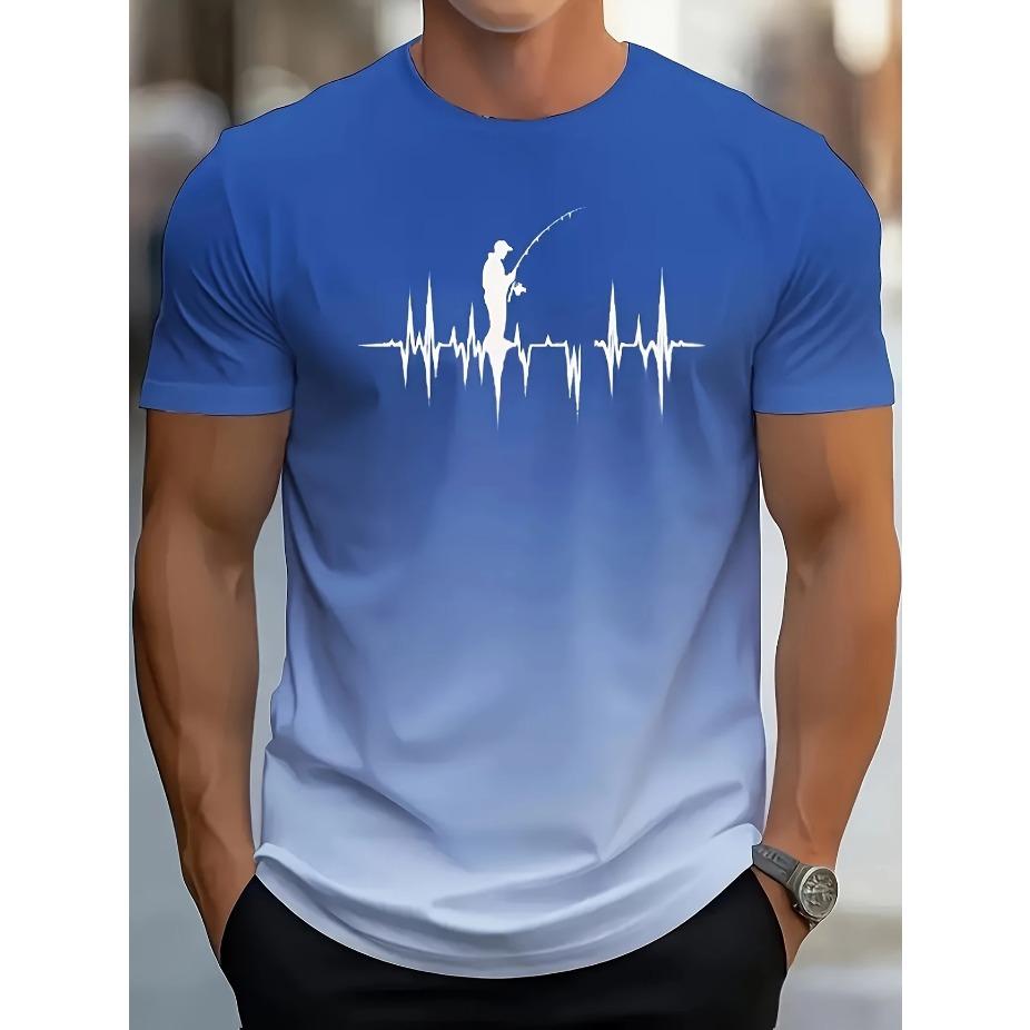 Vibrant Style| Big & Tall Men s Gradient Fishing Graphic Tee - Casual Polyester Short Sleeve, Summer Print with Heartbeat Fishing Gear, PLUS SIZE XS
Vibrant Style| Big & Tall Men s Gradient Fishing Graphic Tee - Casual Polyester Short Sleeve, Summer Print with Heartbeat Fishing Gear, PLUS SIZE XS