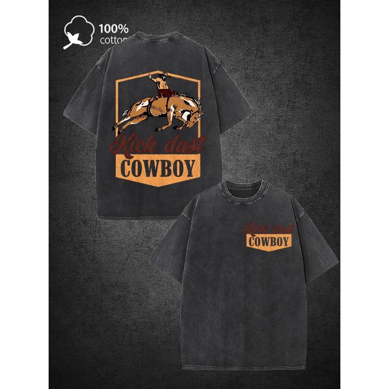 European Size Cowboys Raising Dust Western Rodeo Men S Washed Short-Sleeved T-Shirt Top | Pure, 7.76 oz, Double-sided Printed Pattern S чёрный
European Size Cowboys Raising Dust Western Rodeo Men S Washed Short-Sleeved T-Shirt Top | Pure, 7.76 oz, Double-sided Printed Pattern S чёрный
