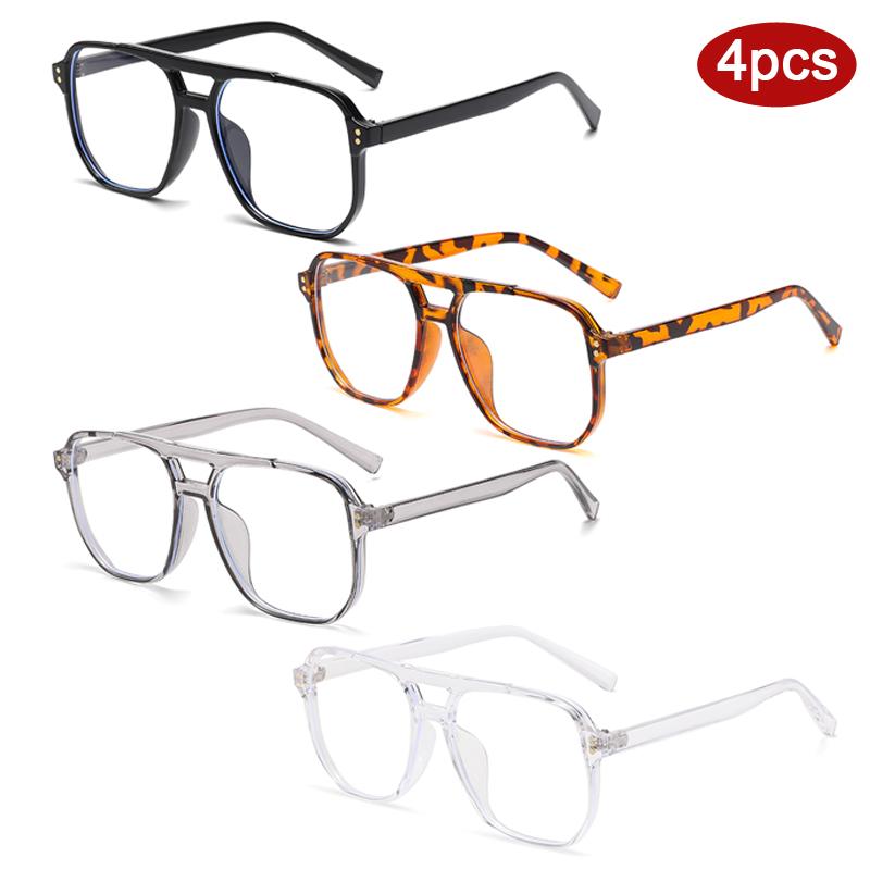 Protective Glasses 4pcs Fashion Oversize Square Glasses Frame Women Multi Color Rivet Glasses Flattop Anti Blue Light Eyeglasses
Protective Glasses 4pcs Fashion Oversize Square Glasses Frame Women Multi Color Rivet Glasses Flattop Anti Blue Light Eyeglasses