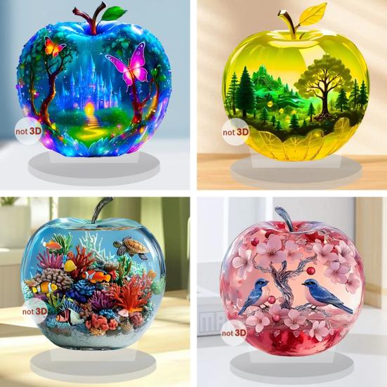 2D Flat Acrylic Apples Fantasy Worlds in Apples Ornament Desktop Decoration Apples for Living Room Bedroom Shelf Cabinet Decor F
2D Flat Acrylic Apples Fantasy Worlds in Apples Ornament Desktop Decoration Apples for Living Room Bedroom Shelf Cabinet Decor F