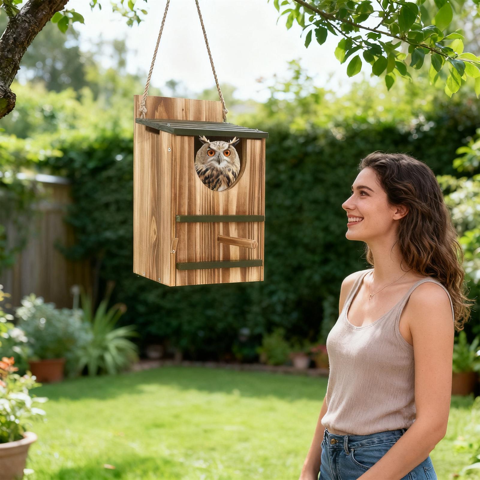 Owl Nesting Box Wooden Shelter Waterproof Carbonized Squirrel Nesting Box for Birds Pigeon Hummingbird Garden Winter Decor China Mainland
Owl Nesting Box Wooden Shelter Waterproof Carbonized Squirrel Nesting Box for Birds Pigeon Hummingbird Garden Winter Decor China Mainland