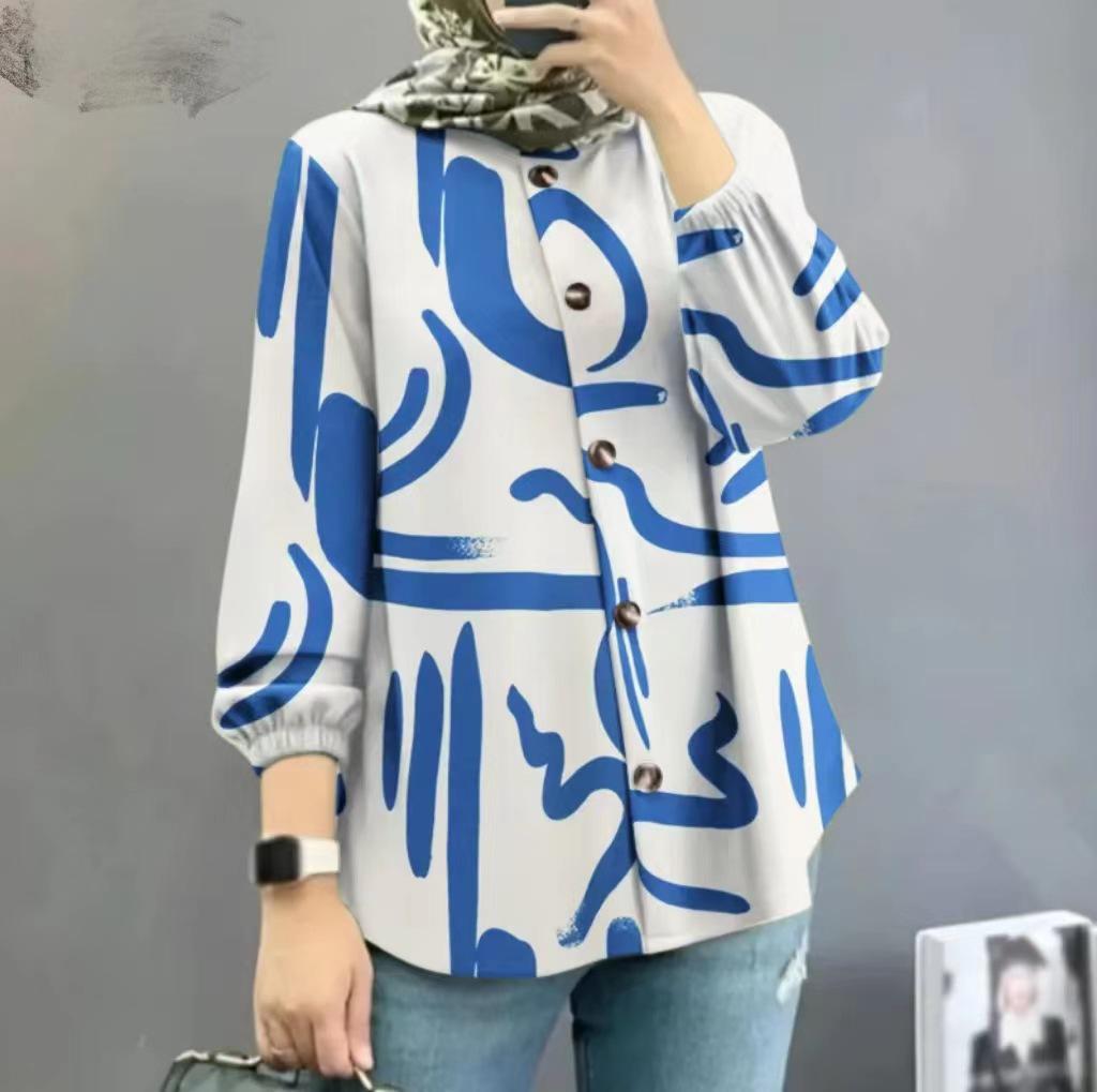 2023 Women s Muslim Floral Bohemian Bubble Sleeve Shirt XXL синій
2023 Women s Muslim Floral Bohemian Bubble Sleeve Shirt XXL синій