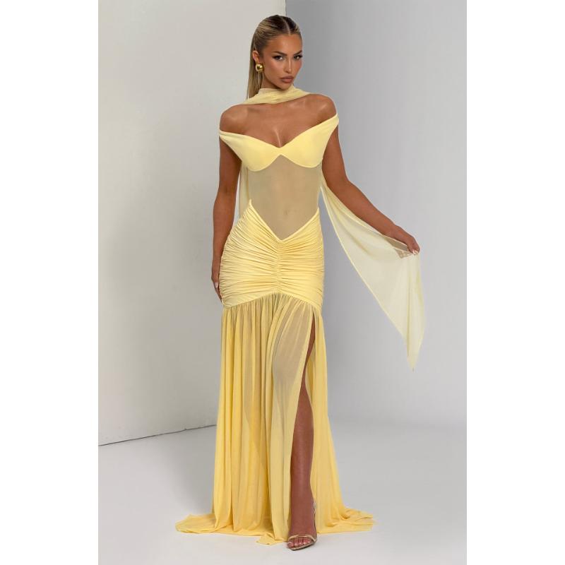Summer Women s Off-Shoulder Mermaid Gown, Slim Fit Lace Sheer Panel Dress with Asymmetric Hem, Sexy Bodycon Evening Dress for Formal Parties L жовтий
Summer Women s Off-Shoulder Mermaid Gown, Slim Fit Lace Sheer Panel Dress with Asymmetric Hem, Sexy Bodycon Evening Dress for Formal Parties L жовтий