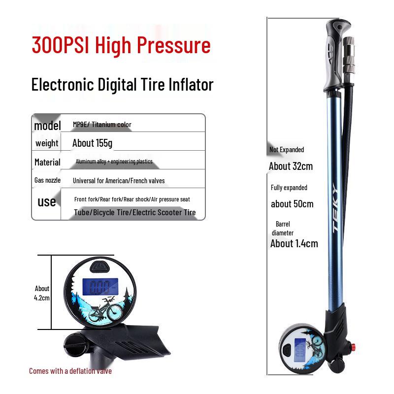 Mountain Bike Fork & Shock Inflator with Digital Gauge - Portable High-Pressure Pump
Mountain Bike Fork & Shock Inflator with Digital Gauge - Portable High-Pressure Pump