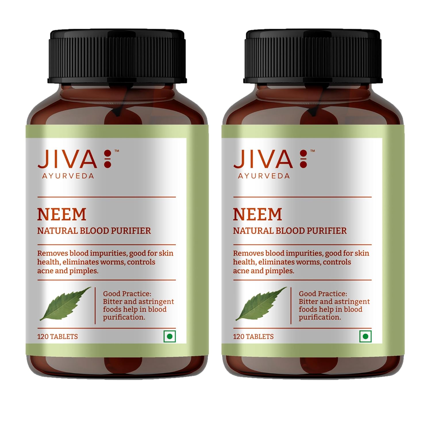 Jiva Neem Tablets 120 X Pack of 2 Natural Ayurvedic Blood Purifier for Healthy Skin and Urinary Support
Jiva Neem Tablets 120 X Pack of 2 Natural Ayurvedic Blood Purifier for Healthy Skin and Urinary Support