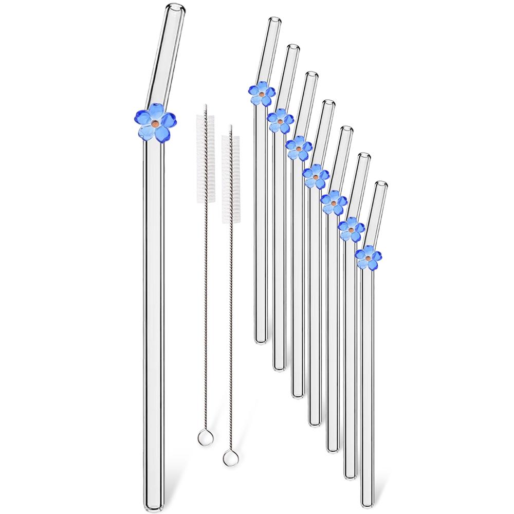 10Pcs Flower Drinking Straw Set High Borosilicate Glass Bent Straws Set with Brush Milk Shake Coffee Cocktail Straw Bar Drinkware синій
10Pcs Flower Drinking Straw Set High Borosilicate Glass Bent Straws Set with Brush Milk Shake Coffee Cocktail Straw Bar Drinkware синій