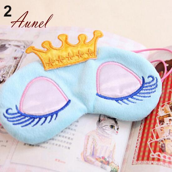 Очень хорошая дорожная маска для сна с повязкой на глаза в стиле принцессы Crown синий