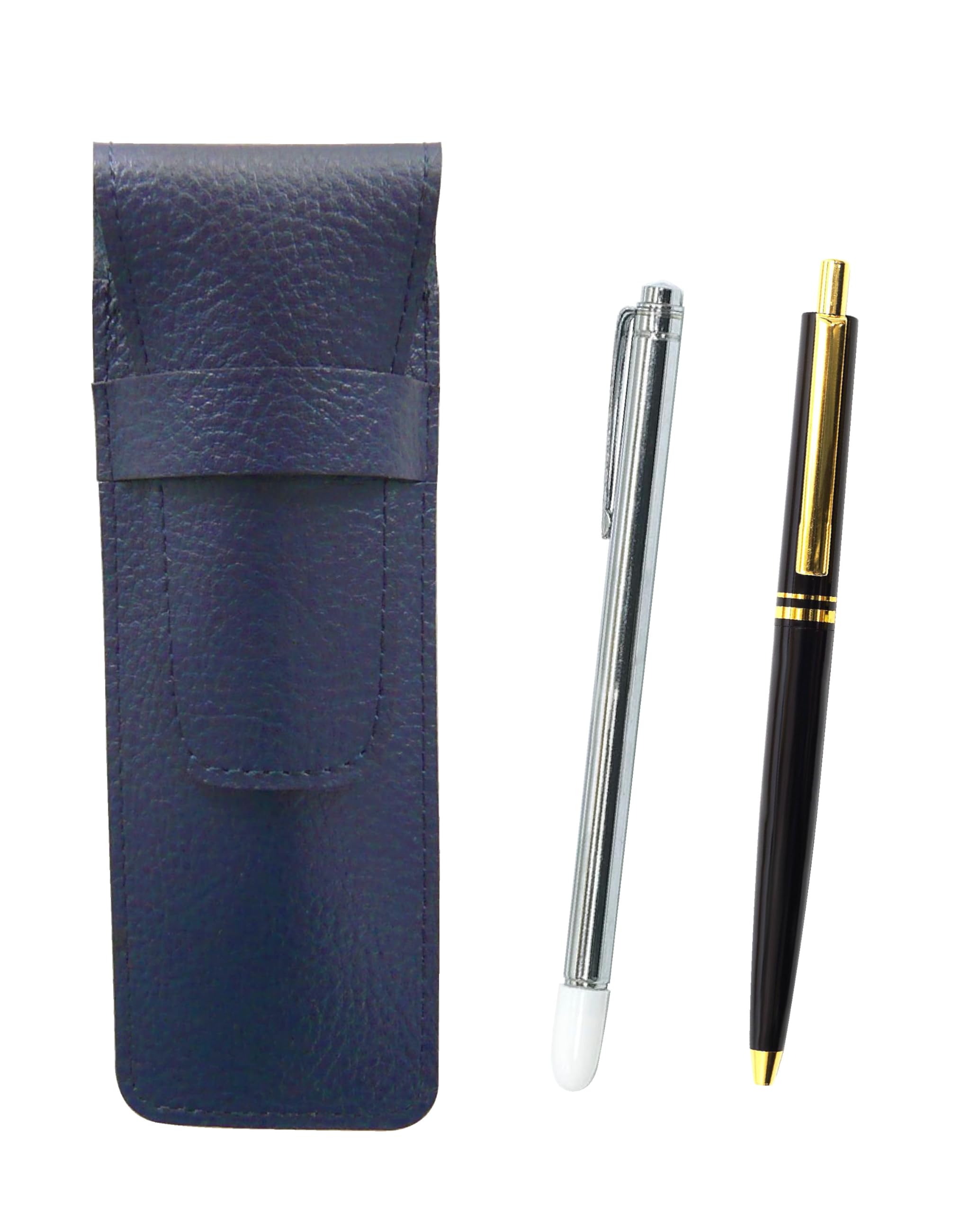 Grained leather pencil case blue Metal indicator stick and AP300 1965 reproduction metal clip ballpoint pen set Black knock-type SASL-701S-AP300B-B
Grained leather pencil case blue Metal indicator stick and AP300 1965 reproduction metal clip ballpoint pen set Black knock-type SASL-701S-AP300B-B