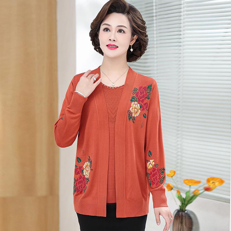 Embroidered Two-Piece Knit Jacket & Base Layer for Women - Casual Long-Sleeved Spring Outfit for Middle-Aged & Elderly L (80-100 lbs) оранжевый
Embroidered Two-Piece Knit Jacket & Base Layer for Women - Casual Long-Sleeved Spring Outfit for Middle-Aged & Elderly L (80-100 lbs) оранжевый