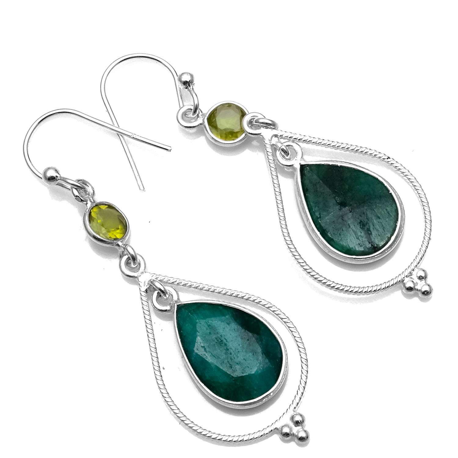 Emerald, Peridot Gemstone Earrings Solid 925 Sterling Silver Handmade Earrings Jewelry Gift For Women And Girls E-1090
Emerald, Peridot Gemstone Earrings Solid 925 Sterling Silver Handmade Earrings Jewelry Gift For Women And Girls E-1090