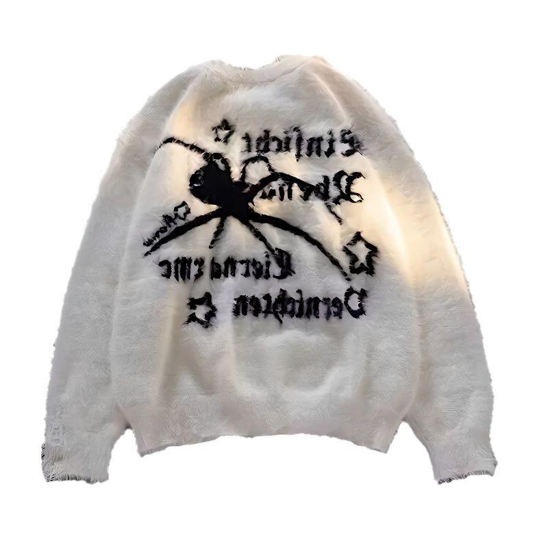 Винтажный свитер с круглым вырезом и пауком: Свободный крой для пар, Осень и Зима M белый
Винтажный свитер с круглым вырезом и пауком: Свободный крой для пар, Осень и Зима M белый