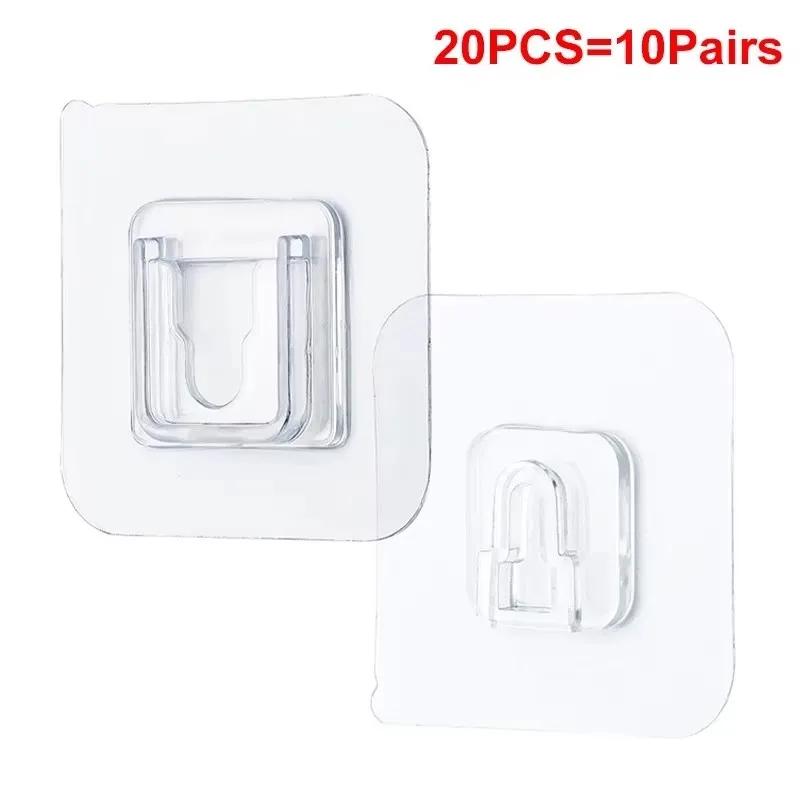 10 Pairs Double-Sided Adhesive Wall Hooks Transparent Hooks Bedroom Kitchen Multi-purpose Organizer Holders
10 Pairs Double-Sided Adhesive Wall Hooks Transparent Hooks Bedroom Kitchen Multi-purpose Organizer Holders