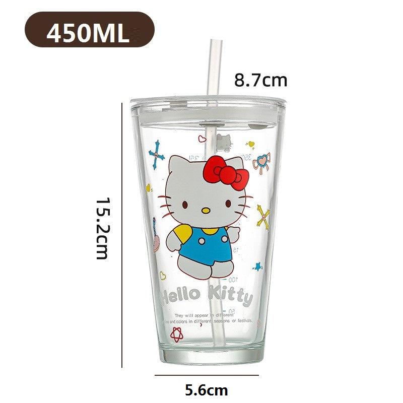 450ml Sanrio Glass Straw Cup with Lid Hello Kitty Kuromi My Melody Coffee Mug With Scale Sanrio Water Cup Drinkware for Milk
450ml Sanrio Glass Straw Cup with Lid Hello Kitty Kuromi My Melody Coffee Mug With Scale Sanrio Water Cup Drinkware for Milk