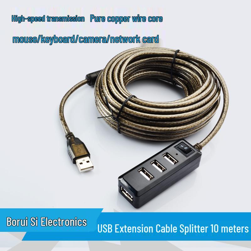 USB 2.0 Extension Cable with HUB, 10 Meters, Male to Female Data Cable, Pure Copper with Chip 3 Meters (3M) прозрачный/коричневый
USB 2.0 Extension Cable with HUB, 10 Meters, Male to Female Data Cable, Pure Copper with Chip 3 Meters (3M) прозрачный/коричневый