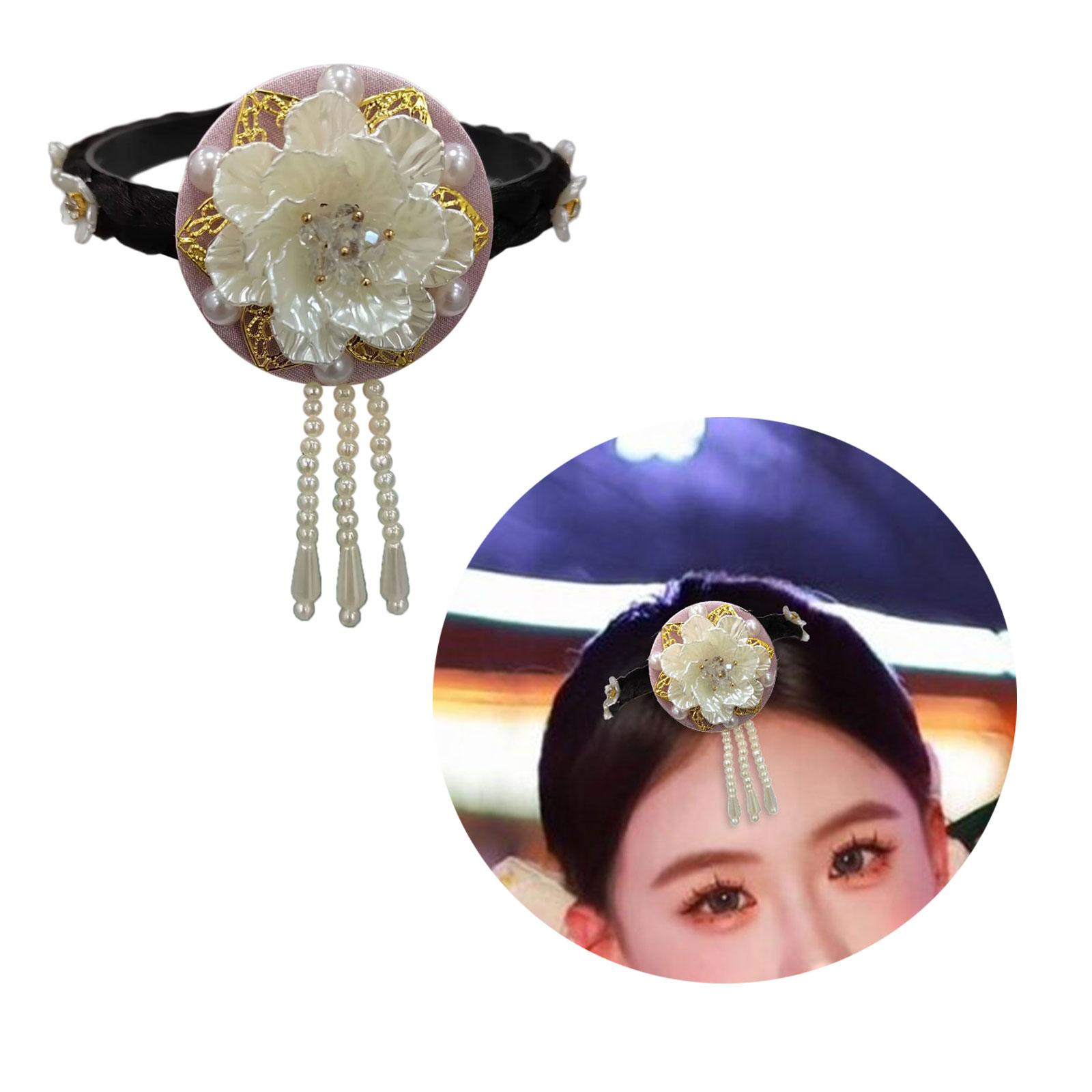 Hanbok Headwear Satins and Pearls Hair Hoop Traditional Korean Headwear Stylish Headband for Stage Dance Performances білий
Hanbok Headwear Satins and Pearls Hair Hoop Traditional Korean Headwear Stylish Headband for Stage Dance Performances білий