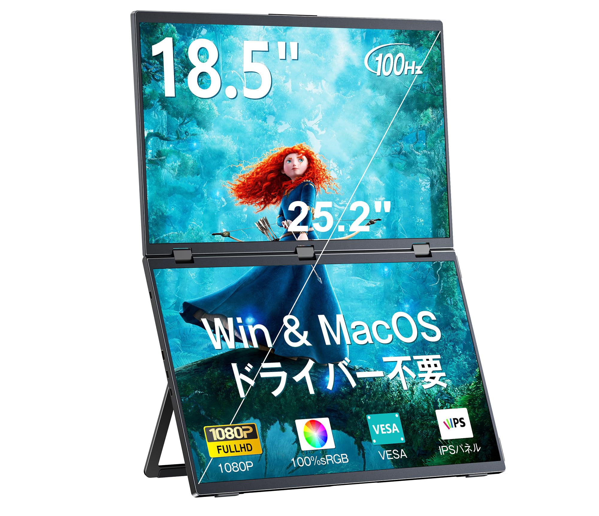 KEEPTIME Dual Mobile Monitor Inch No Driver Required Dual Screen Display Freestanding Dual Display 100HZ Foldable FHD1080P Triple Monitor Auto чорний
KEEPTIME Dual Mobile Monitor Inch No Driver Required Dual Screen Display Freestanding Dual Display 100HZ Foldable FHD1080P Triple Monitor Auto чорний