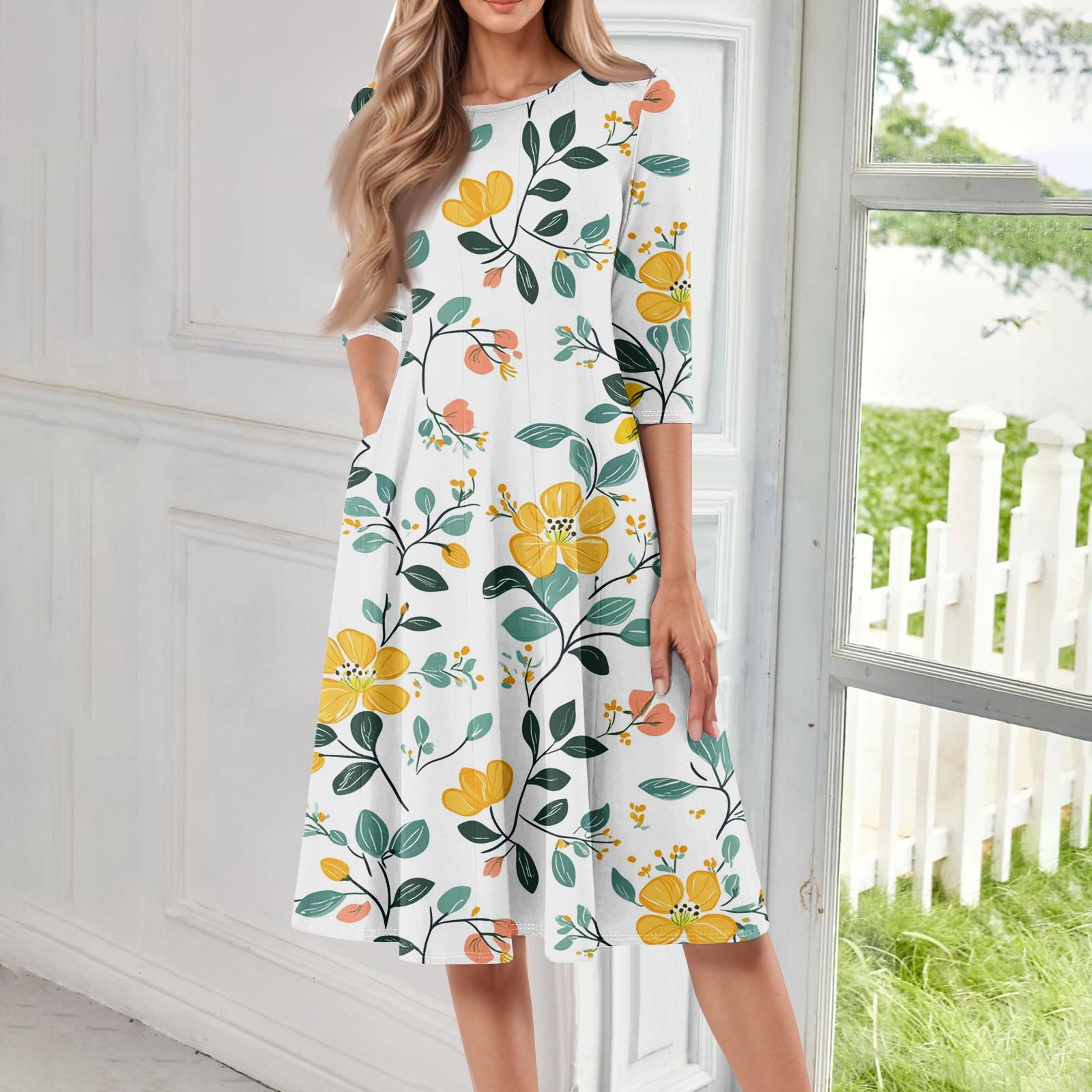 Women s Loose Casual And Fashionable Round Neck Seven Quarter Sleeved Printed Mid Length Dress XL жовтий
Women s Loose Casual And Fashionable Round Neck Seven Quarter Sleeved Printed Mid Length Dress XL жовтий