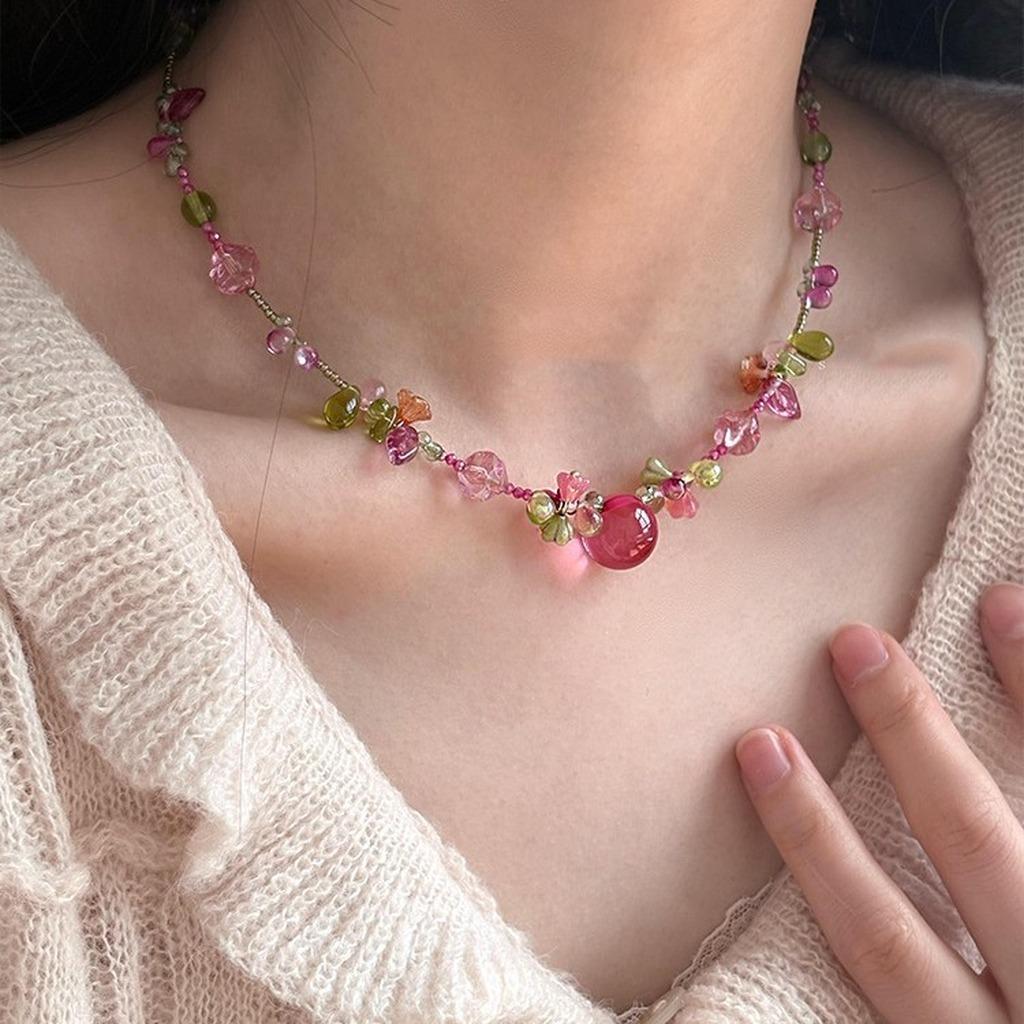 Sweet Pink Necklace Mixed-Color Korean Necklace Fruit Beaded Necklace Korean-Style For Beach Trips Holiday Parties Spring
Sweet Pink Necklace Mixed-Color Korean Necklace Fruit Beaded Necklace Korean-Style For Beach Trips Holiday Parties Spring