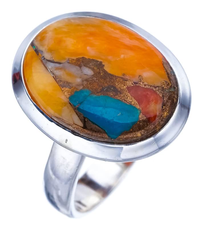 StarGems® Natural Copper Chalcedony Handmade 925 Sterling Silver Ring 7.5 F1676 
StarGems® Natural Copper Chalcedony Handmade 925 Sterling Silver Ring 7.5 F1676