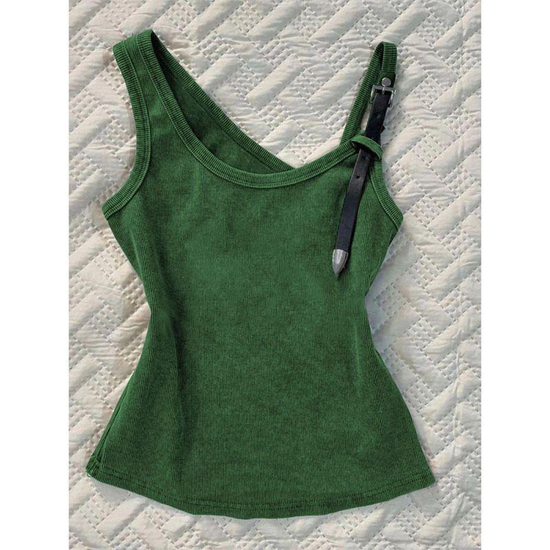 2025 Spring Fashion Design with a Subtle Twist: Green Sleeveless Tank Top with Asymmetrical Halter Neck, Trendy Hot Girl Style Green S
2025 Spring Fashion Design with a Subtle Twist: Green Sleeveless Tank Top with Asymmetrical Halter Neck, Trendy Hot Girl Style Green S