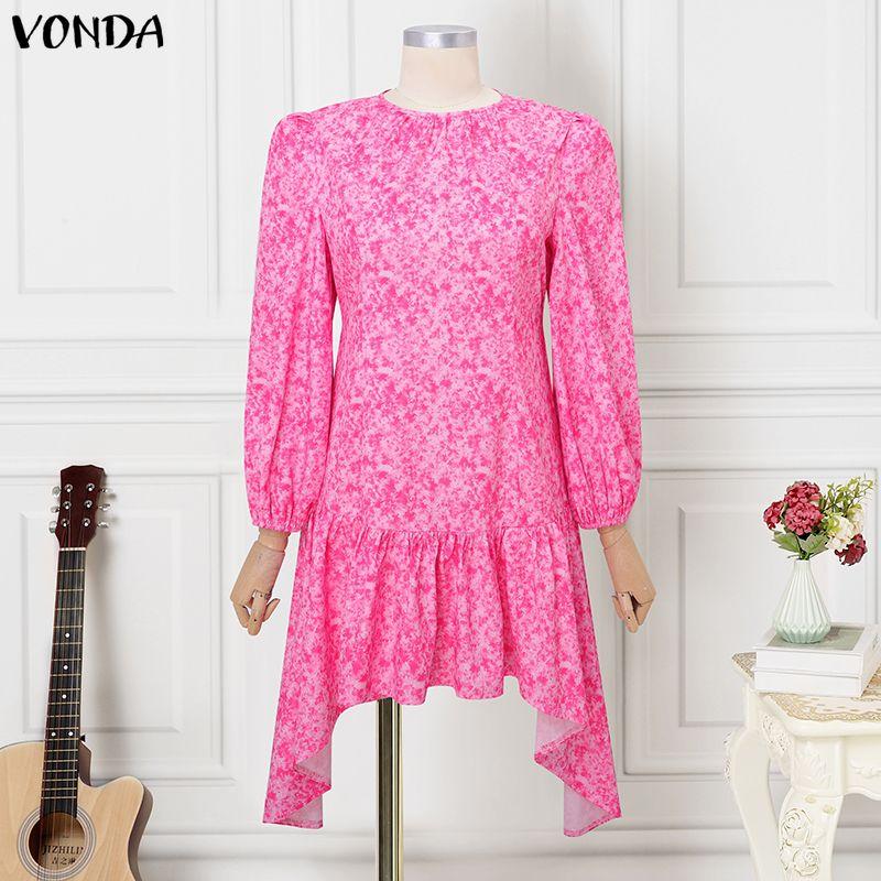 VONDA Женское повседневное платье с круглым вырезом, длинным рукавом, цветочным принтом, нерегулярными оборками 5XL темно-розовый
VONDA Женское повседневное платье с круглым вырезом, длинным рукавом, цветочным принтом, нерегулярными оборками 5XL темно-розовый