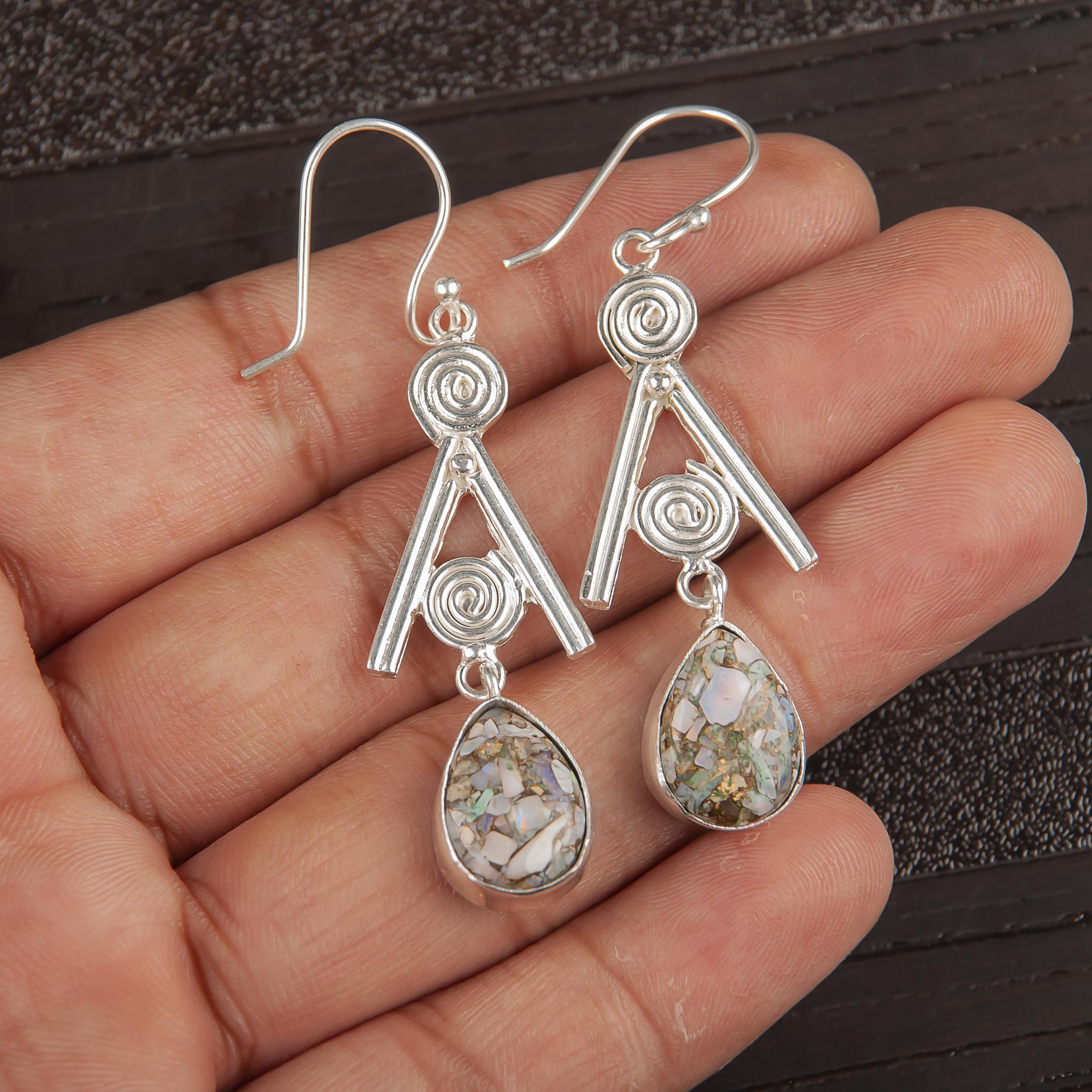 Ethiopian Copper Turquoise Gemstone Jewelry, 925 Solid Sterling Silver Earrings, Turquoise Earrings For Women 2.4 Inches серый
Ethiopian Copper Turquoise Gemstone Jewelry, 925 Solid Sterling Silver Earrings, Turquoise Earrings For Women 2.4 Inches серый