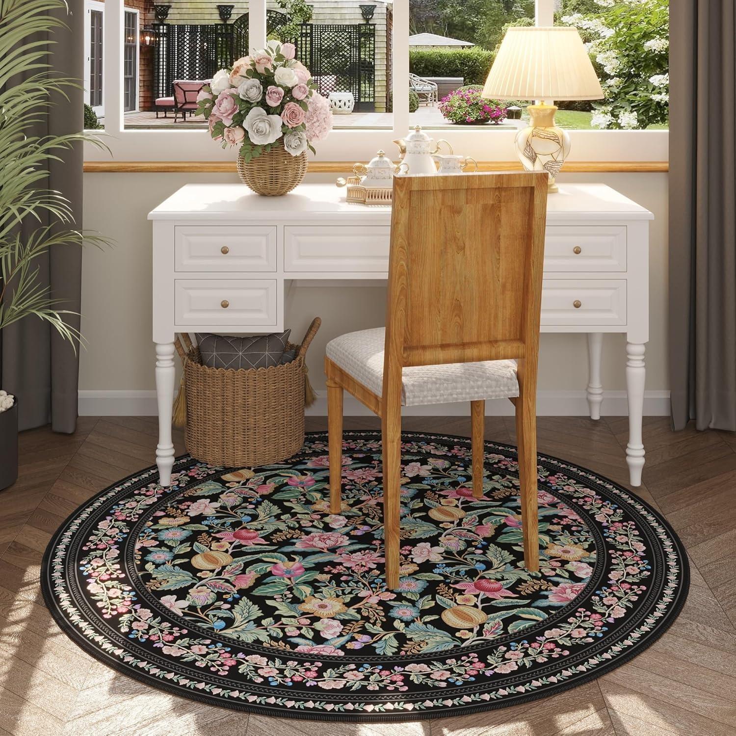 Round Living Room Carpet Foldable Machine Washable Boho Vintage Floral Soft Circular Rug Bedroom Bedside Cloakroom Nursery Rugs Diameter 80cm
Round Living Room Carpet Foldable Machine Washable Boho Vintage Floral Soft Circular Rug Bedroom Bedside Cloakroom Nursery Rugs Diameter 80cm