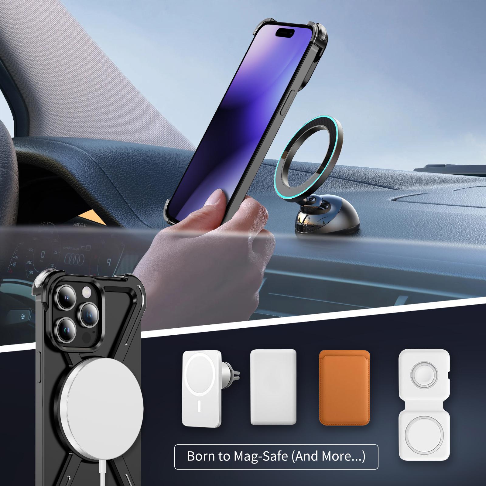 For iPhone 14 Pro Max Bumper Cases Borderless Metal Frame Cover Compatible with MagSafe Kickstand Silver
For iPhone 14 Pro Max Bumper Cases Borderless Metal Frame Cover Compatible with MagSafe Kickstand Silver