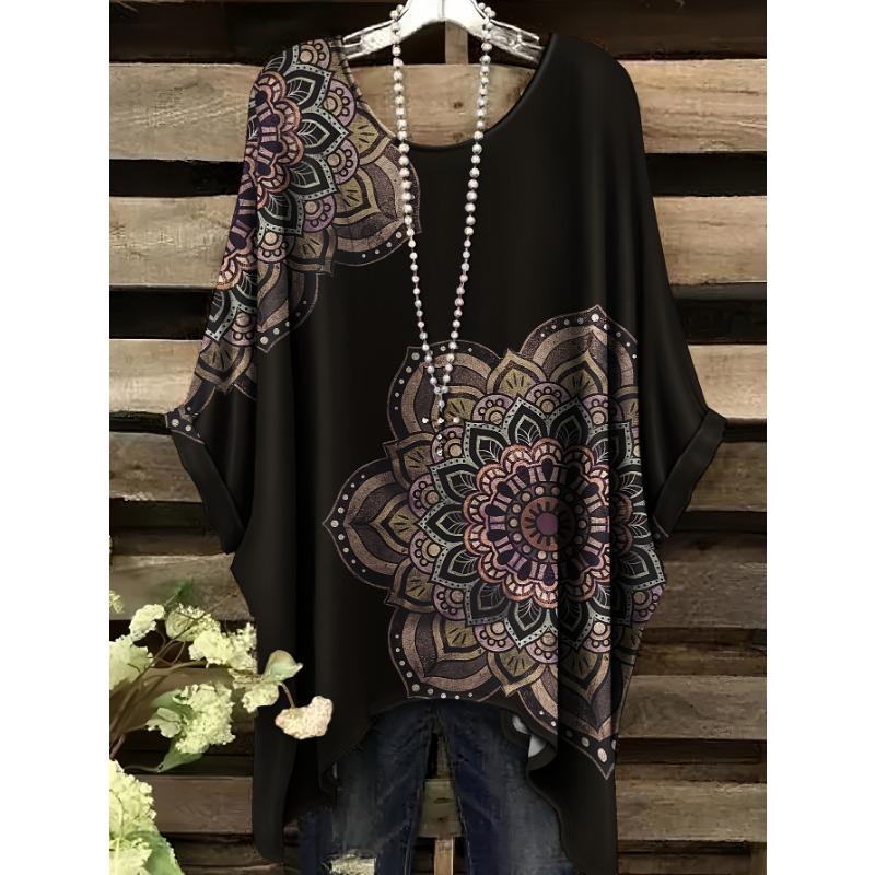 Women s Printed Mandala T-shirt with Floral Print Top, Non See Through Round Neck Shirt Suitable for Casual and Formal Occasions 5XL
Women s Printed Mandala T-shirt with Floral Print Top, Non See Through Round Neck Shirt Suitable for Casual and Formal Occasions 5XL