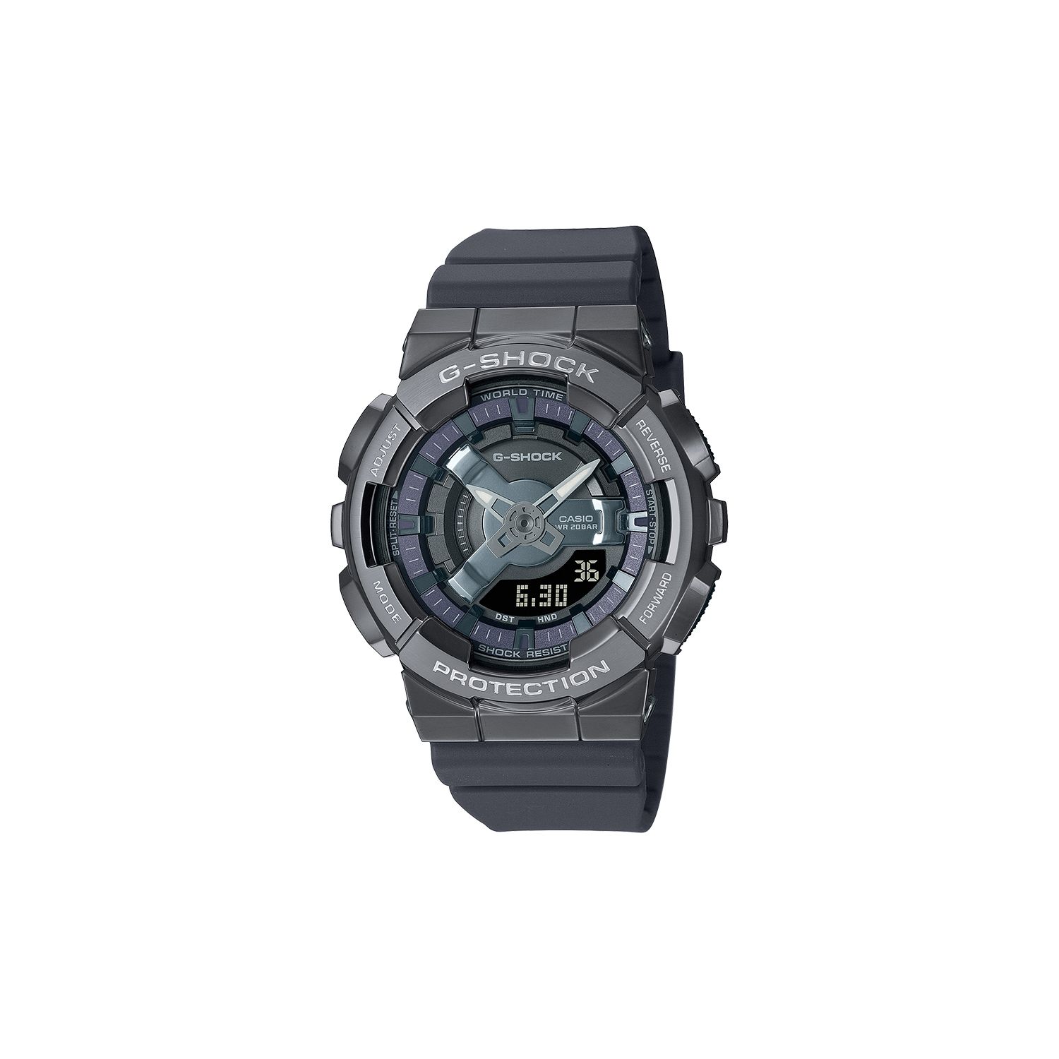 Casio All Metal Series Round Dial Slim Luminous Hands Dual Display Waterproof Shockproof Sports Quartz Movement Resin Strap GM-S110B-8APR Gray Dial
Casio All Metal Series Round Dial Slim Luminous Hands Dual Display Waterproof Shockproof Sports Quartz Movement Resin Strap GM-S110B-8APR Gray Dial