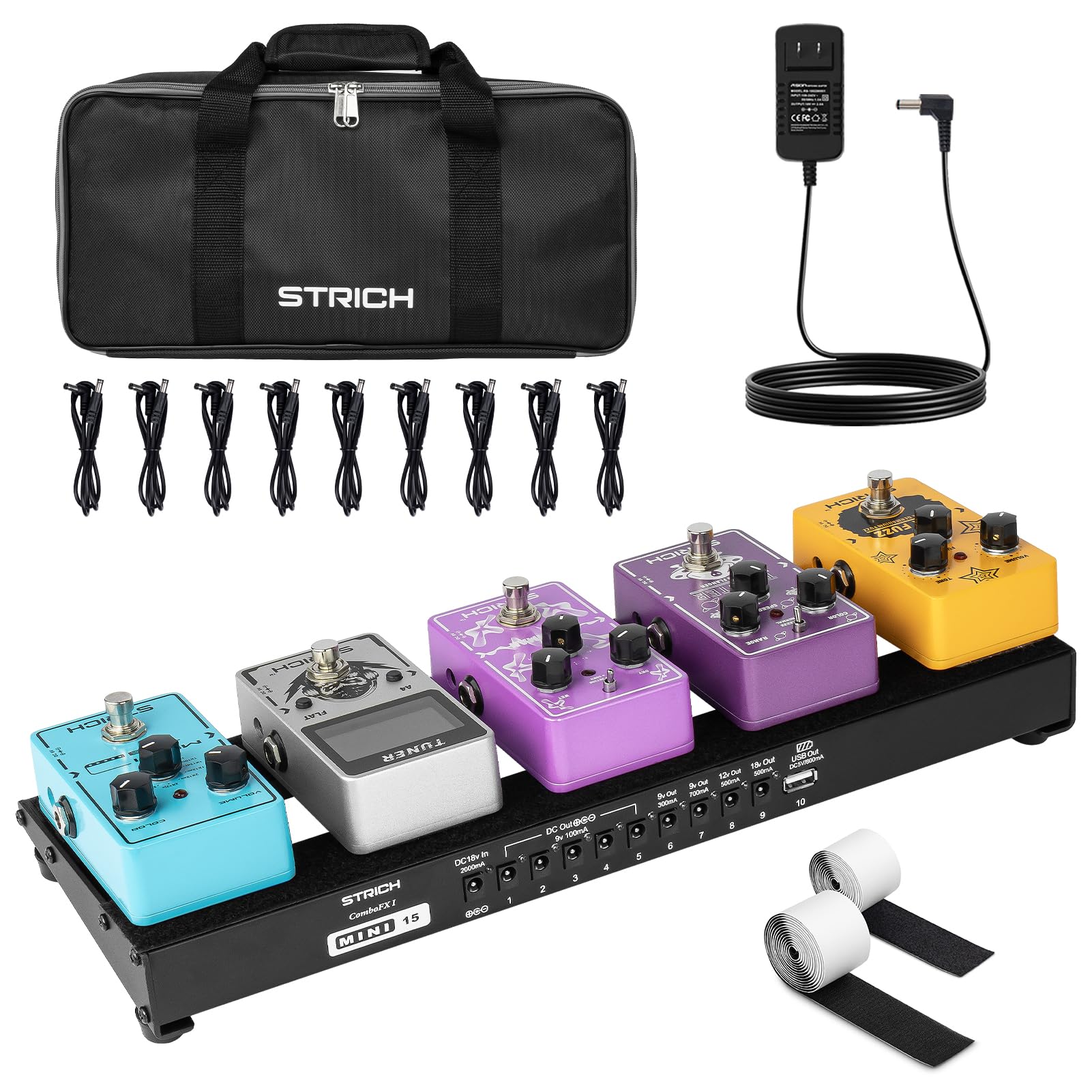 STRICH Powered Effects Board 38 x 13cm Lightweight Aluminum Alloy Pedal Board with Pedal Cable Bag and Hook Loop Strip 0.59kg PB-M15
STRICH Powered Effects Board 38 x 13cm Lightweight Aluminum Alloy Pedal Board with Pedal Cable Bag and Hook Loop Strip 0.59kg PB-M15