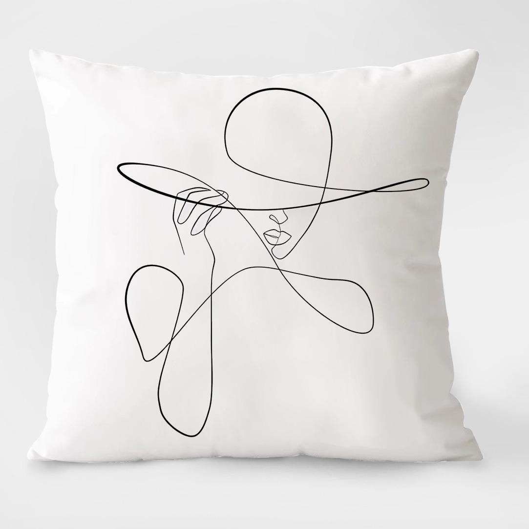 Простая черно-белая геометрическая наволочка с декоративным узором для гостиной, спальни, квадратная наволочка с подушкой 45x45cm