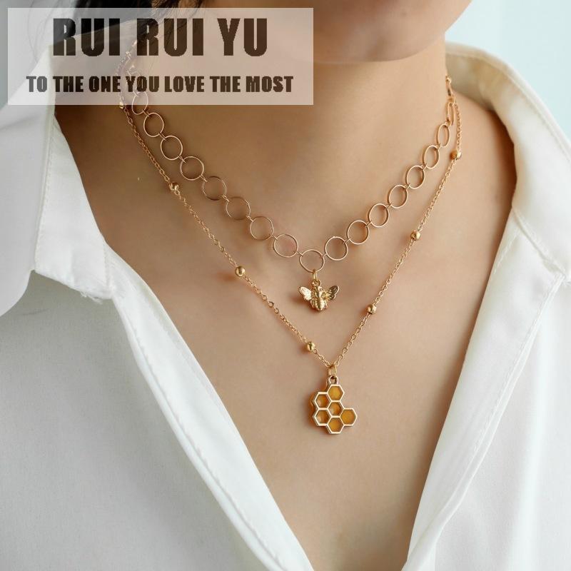 RUI RUI YU Женское ожерелье из сплава Двухслойная подвесная цепочка ключиц в форме пчелы
RUI RUI YU Женское ожерелье из сплава Двухслойная подвесная цепочка ключиц в форме пчелы