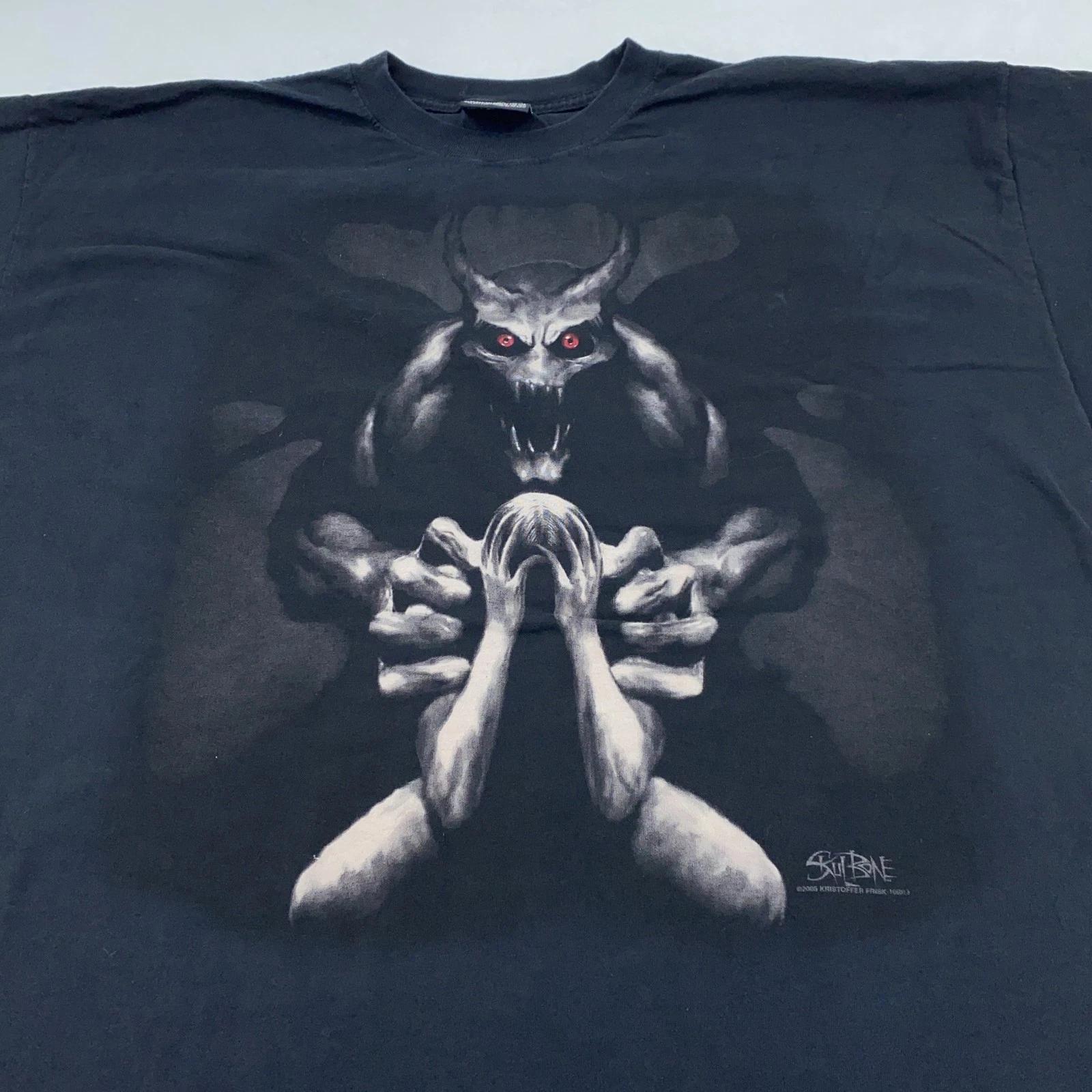 Vtg SkulBone Demon Graphic Shirt 3XL Black Kristoffer Frisk Horror Tee 2005 Art L
Vtg SkulBone Demon Graphic Shirt 3XL Black Kristoffer Frisk Horror Tee 2005 Art L