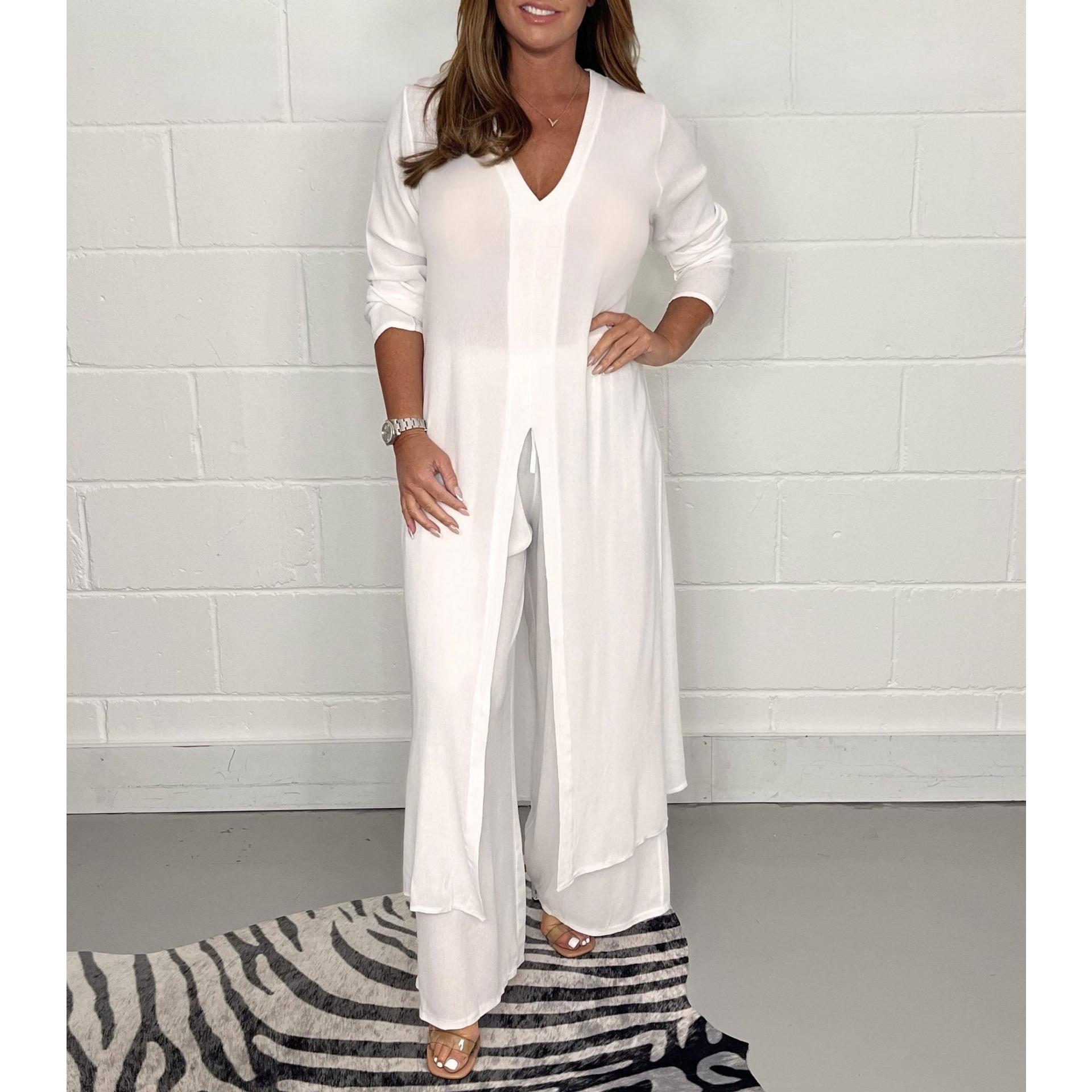 IHUASU Summer and Autumn Women s Split Long Top and Long Pants Set XXXXXL білий
IHUASU Summer and Autumn Women s Split Long Top and Long Pants Set XXXXXL білий