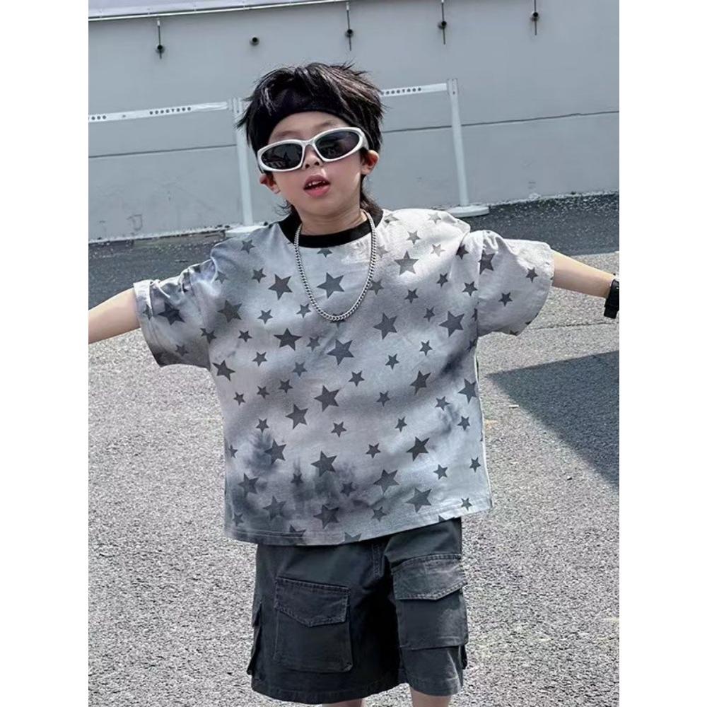 Boys summer bottoming shirt new dirty dyed star printed short-sleeved children s fashion trend top 160
Boys summer bottoming shirt new dirty dyed star printed short-sleeved children s fashion trend top 160