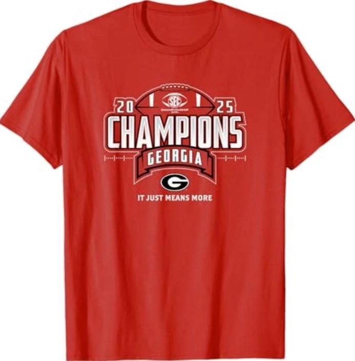 Georgia Bulldogs Чемпіони SEC 2025 Футболка з роздягальні 3XL
Georgia Bulldogs Чемпіони SEC 2025 Футболка з роздягальні 3XL