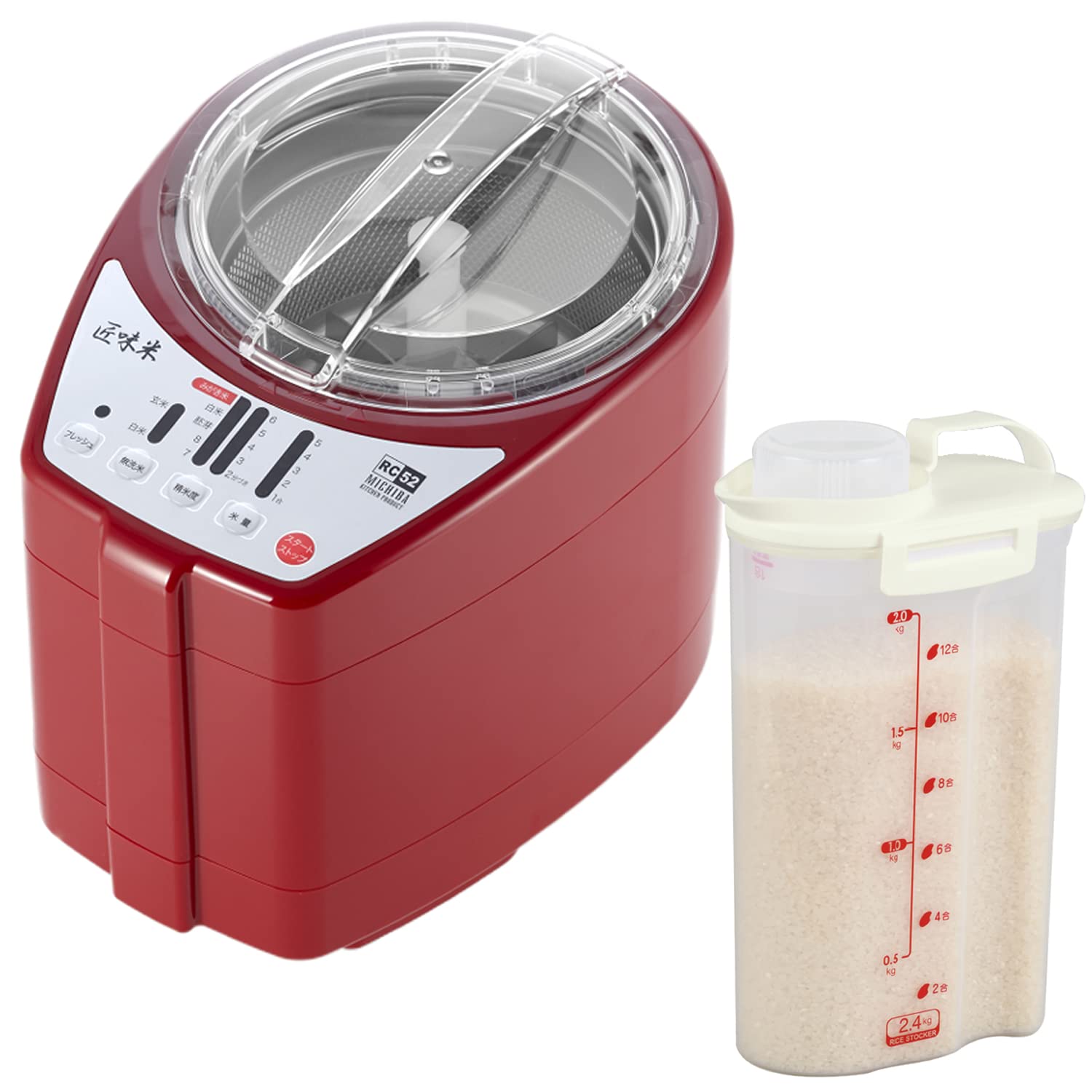 Електрична полірувальна машина для рису Yamamoto MICHIBA Rice Cleaner Set with Rice Stocker for Home Use Rokusaburo Dojo Takumi Rice Red MB-RC52R червоний
Електрична полірувальна машина для рису Yamamoto MICHIBA Rice Cleaner Set with Rice Stocker for Home Use Rokusaburo Dojo Takumi Rice Red MB-RC52R червоний