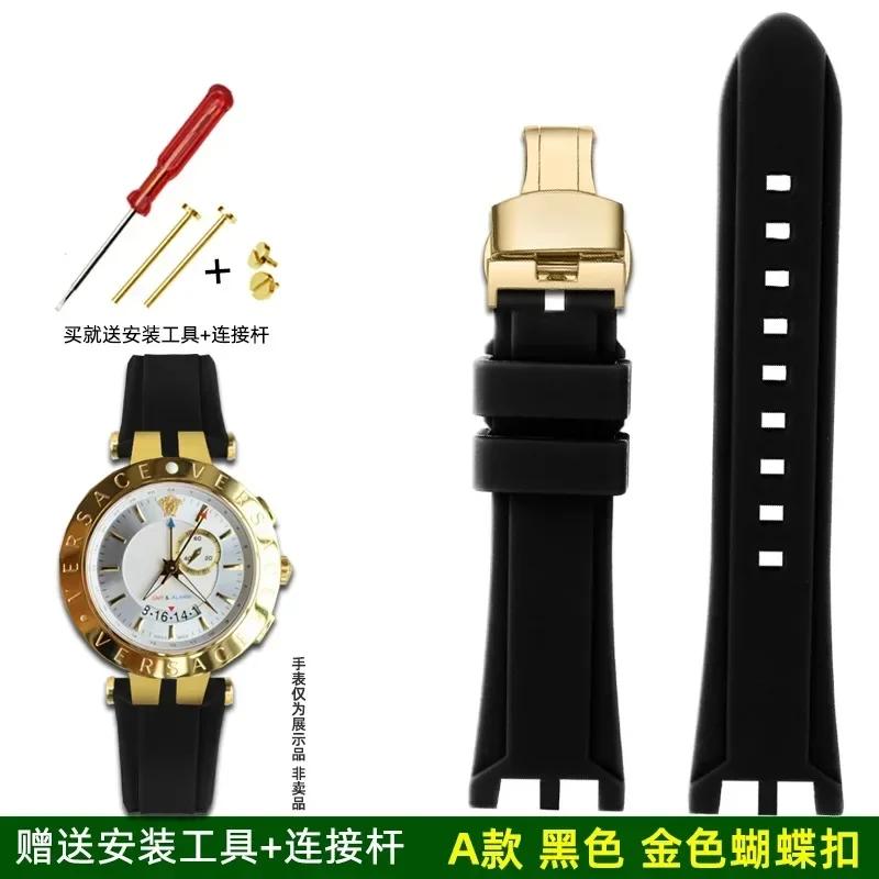 High Quality Double Notch Watch Strap For Versace V-RACECHRONO Silicone Rubber Wristband 24mm Watchband GTM Accessories Bracelet 24mm
High Quality Double Notch Watch Strap For Versace V-RACECHRONO Silicone Rubber Wristband 24mm Watchband GTM Accessories Bracelet 24mm