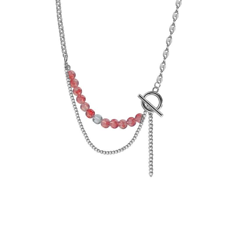 Pink crystal OT buckle necklace titanium steel light luxury niche women s design sense exquisite summer new trendy accessories women
Pink crystal OT buckle necklace titanium steel light luxury niche women s design sense exquisite summer new trendy accessories women