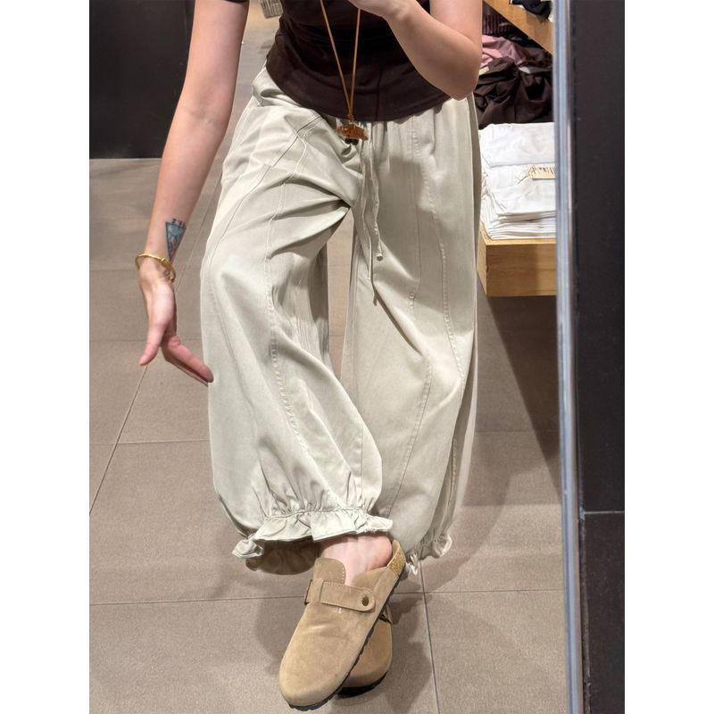 Coffee-Colored Workwear Floral Lantern Pants for Women, New Summer Style for Plus-Size Girls, High-Waisted Slimming Wide-Leg Cropped Casual Pants Khaki L(Suggestion 50-60kg)
Coffee-Colored Workwear Floral Lantern Pants for Women, New Summer Style for Plus-Size Girls, High-Waisted Slimming Wide-Leg Cropped Casual Pants Khaki L(Suggestion 50-60kg)