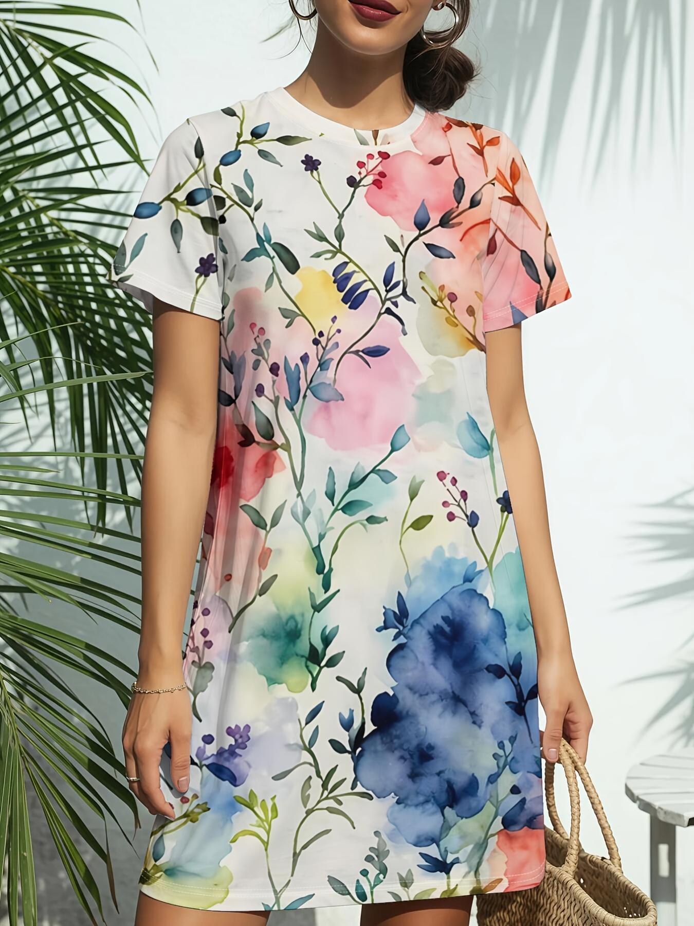 Watercolor Bouquet New Women S Round Neck Short Sleeve T-Shirt Dress. American Style Trend Digital Printing. Casual And Versatile for Spring And Summe 9XL дубильна кора
Watercolor Bouquet New Women S Round Neck Short Sleeve T-Shirt Dress. American Style Trend Digital Printing. Casual And Versatile for Spring And Summe 9XL дубильна кора