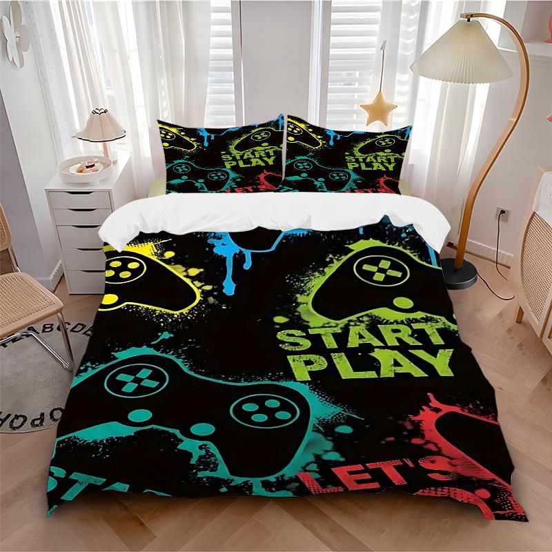 3pcs Start Play: Anime Controller Design Comforter Set with One Quilt Cover and Two Pillowcases (No Core), Bedroom Decor, Festive Gifts 135x200cm
3pcs Start Play: Anime Controller Design Comforter Set with One Quilt Cover and Two Pillowcases (No Core), Bedroom Decor, Festive Gifts 135x200cm