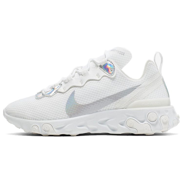Nike React Element 55 Белые переливающиеся женские кроссовки Summit-Белый металлик-Серебристый CN0147-100 
Nike React Element 55 Белые переливающиеся женские кроссовки Summit-Белый металлик-Серебристый CN0147-100