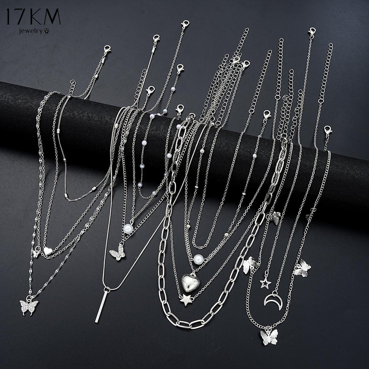 17KM13Pcs/Set Simple Temperament Necklace Set Butterfly Heart Star Zircon Silver Color Necklace for Women Fashion Jewelry Gift
17KM13Pcs/Set Simple Temperament Necklace Set Butterfly Heart Star Zircon Silver Color Necklace for Women Fashion Jewelry Gift
