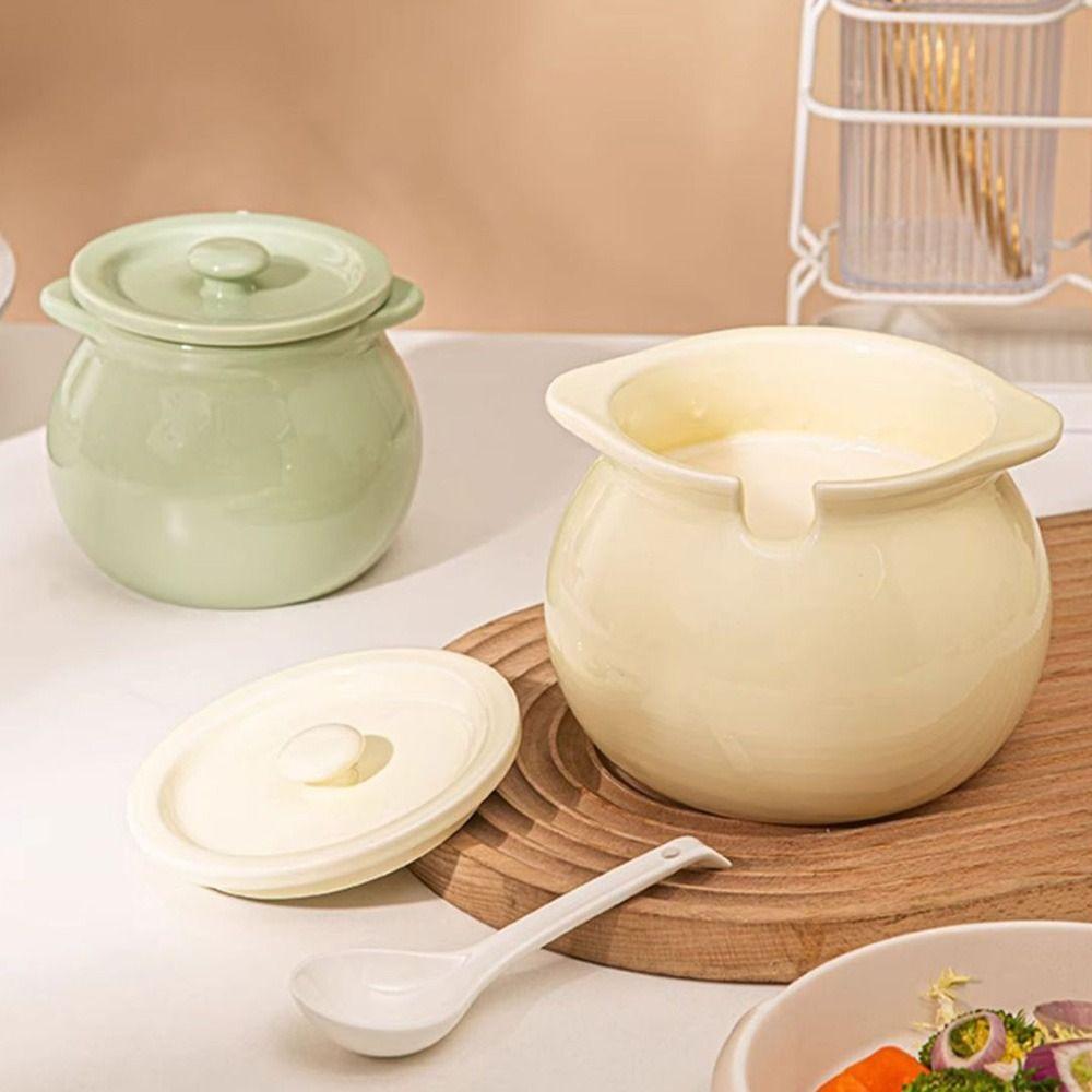 Large Capacity Ceramic Seasoning Bottle High Temperature Resistant Condiment Container Butter 300ml-Yellow 
Large Capacity Ceramic Seasoning Bottle High Temperature Resistant Condiment Container Butter 300ml-Yellow