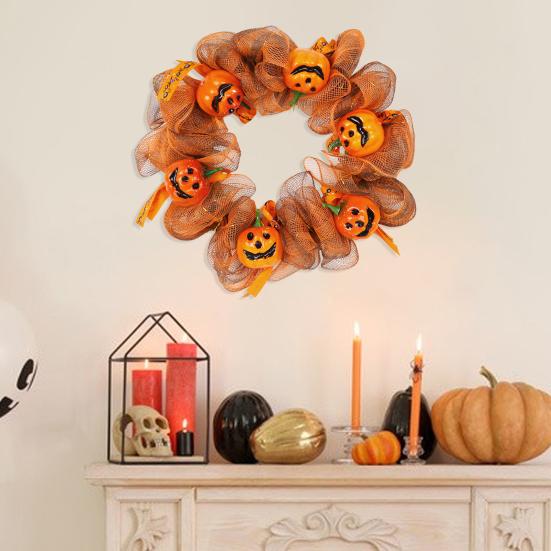 Yousheng Halloween Spooky Pumpkin Wreath Home Office Front Door Wall Hanging Pumpkin Head Mesh Garland Festival Party Decoration Ornament
Yousheng Halloween Spooky Pumpkin Wreath Home Office Front Door Wall Hanging Pumpkin Head Mesh Garland Festival Party Decoration Ornament