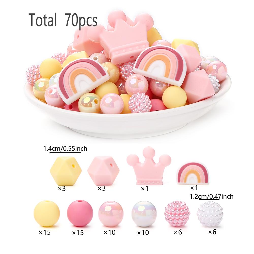 70Pcs Silicone Baby Teething Bead Set Daisy Hexagonal Shape Beads Food Grade for Newborn Diy Pacifier Chain Necklace Accessories
70Pcs Silicone Baby Teething Bead Set Daisy Hexagonal Shape Beads Food Grade for Newborn Diy Pacifier Chain Necklace Accessories