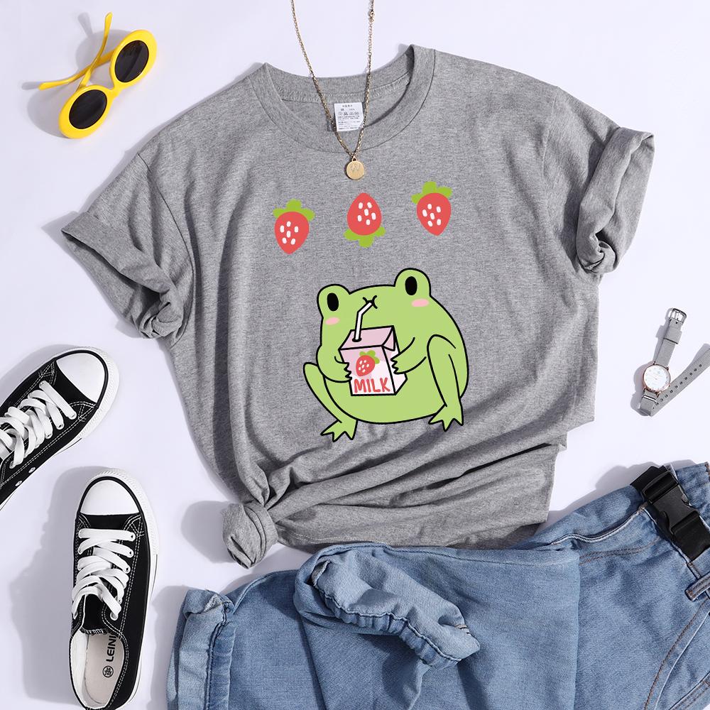 Зеленая лягушка, которая любит пить молоко со вкусом клубники, женские мягкие крутые футболки, спортивная летняя футболка, уличные топы в стиле хип-хоп S серый
Зеленая лягушка, которая любит пить молоко со вкусом клубники, женские мягкие крутые футболки, спортивная летняя футболка, уличные топы в стиле хип-хоп S серый