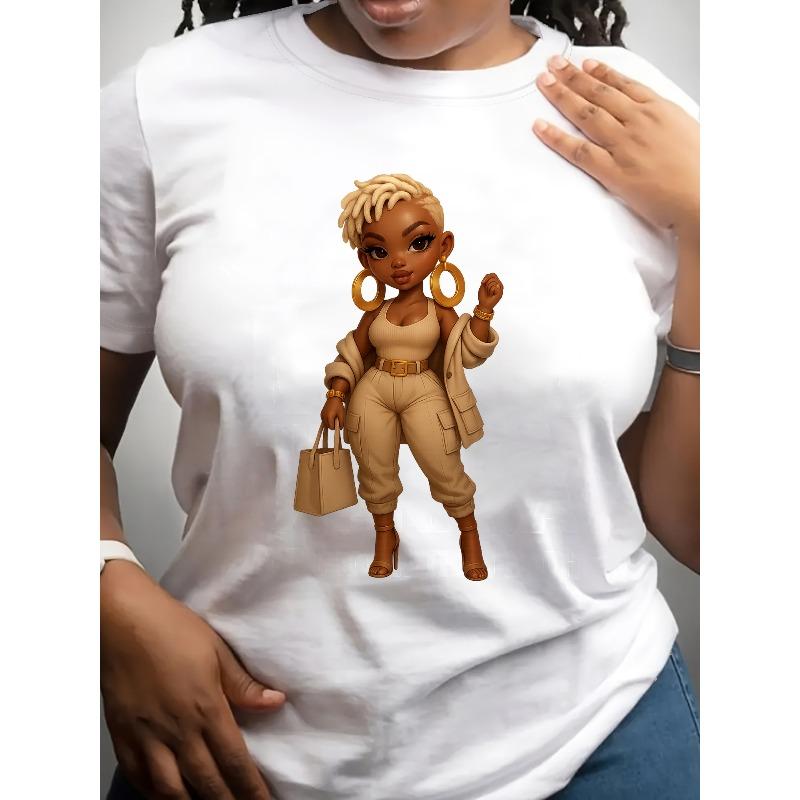 European size Women s Black Betty Cartoon Graphic T-Shirt - Boss Design Short Sleeve Round Neck Casual Tee, Medium-Stretch 4XL
European size Women s Black Betty Cartoon Graphic T-Shirt - Boss Design Short Sleeve Round Neck Casual Tee, Medium-Stretch 4XL